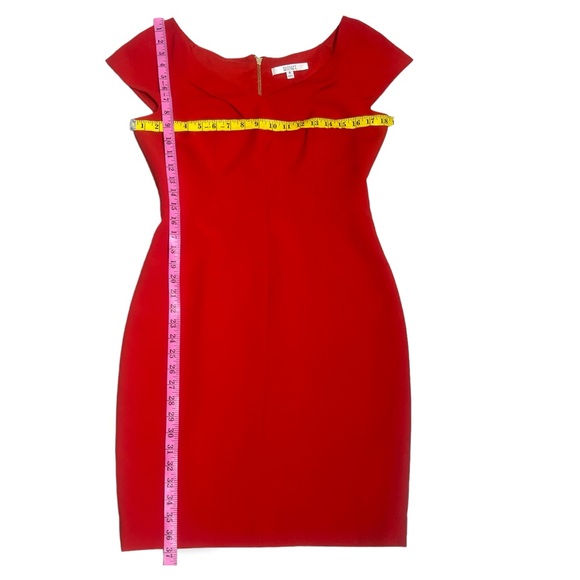 Badgley Mischka red fitted sheath dress size 8 - Picture 5 of 8